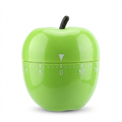 Picture of Cute Fruit Kitchen Timer, 60 Minutes Apple Shape Mechanical Timer Novelty 360 Degree Rotating Manual Timer for Home Cooking Timing Tool 