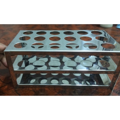 Picture of Steel 18 Hole Test Tube Rack, Test Tube Stand (Full SS) Silver