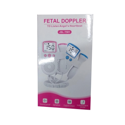 Picture of Handheld Fetal Doppler LCD 3.0MHz Ultrasound Fetal Doppler Baby Heart Beat 0 Radiation Fetal Doppler Fetal Heart rate Monitor White