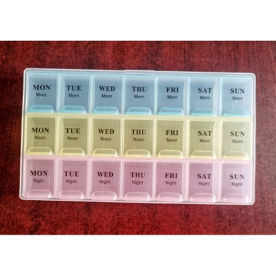 Picture of Weekly Pill Box (3 Compartments) 7 DAYS Storage Multicolor