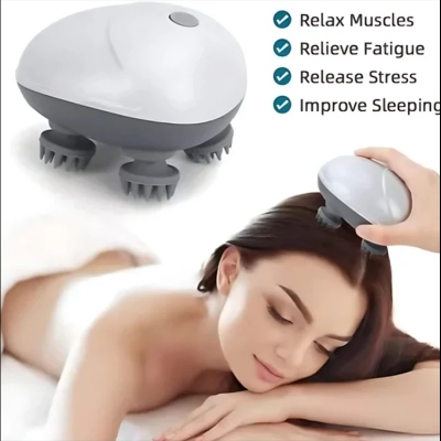 Picture of Rechargeable Electric Scalp Massager for Hair Growth & Stress Relief – Waterproof Head Massager with 4 Rotating Nodes – Deep Kneading Massage Brush for Men, Women & Pets Multicolor