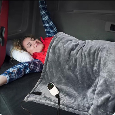 Picture of 9 Heating Levels Electric Heated Blanket flannel Heated Blanket Portable flannel Blanket Quickly Heated Cape Pad. 