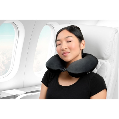 Picture of Travel Neck Pillow - Lightweight Fleece Casing U-Shaped Stuffable Foam Travel Pillow for Sleeping and Neck Support Multicolor