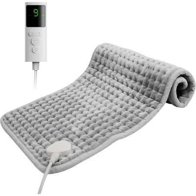 Picture of Heating Pad for Back Pain, 12''×24'' Heating Pad for Period Cramps Neck Shoulder Knee Leg with 9 Heat Settings Auto Shut-Off and Rapid-Heating, Ideal Gift for Family and Friends, Gray Multicolor