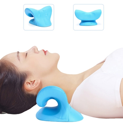 Picture of Cervical Spine Stretch Neck Shoulder Massage Cervical Muscle Massage Traction Device Shoulder Massage Pillow Spine Correction Multicolor