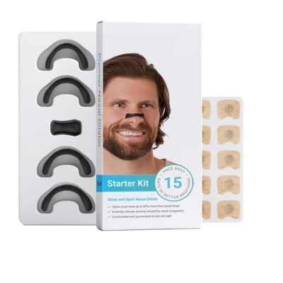 Picture of Magnetic Nasal Strips for Breathing  Anti Snoring Nose Clip  Skin Safe Sleep Nasal Strips  Nasal Dilators For Breathing  Instant Releif From Snoring  Snore Stopper  Anti Snoring Nose Clip  Anti Snoring Devices For Men  15 Count (Pack of 1) Multicolor