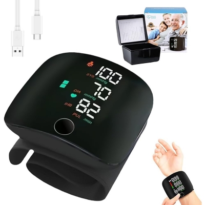 Picture of Wrist Blood Pressure Monitor with Large LCD Display, Automatic English Voice Output, Digital Wrist Blood Pressure Monitor with 2 x 99 Memory Spaces Multicolor