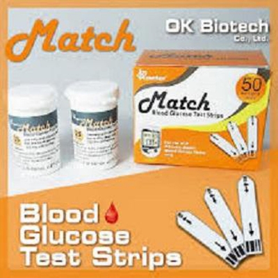 Picture of Match (OK METER) Blood Glucose Test Strips 50 Strips 