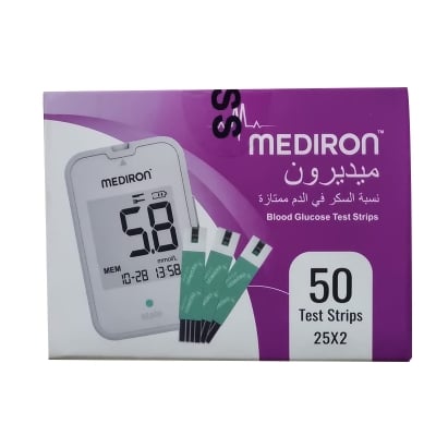 Picture of MEDIRON Blood Glucose Test Strips 50 PCS 