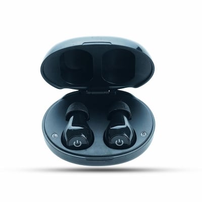 Picture of Digital Rechargeable Both Ear Wireless Finger Touch Both ear Mini CIC Hearing Aid Machine for Deaf (Black)