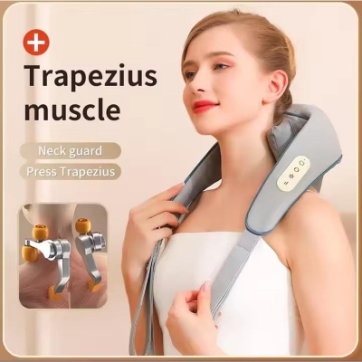 Picture of Neck and Back Massagerr, Massager with Heating, Body Massager for Body Aches and Pains Relief, Electric Wearable 5D Cervical Massage Machine for Deep Tissue Neck, Back, Shoulders, Waist and Legs Multicolor