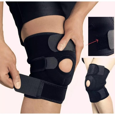 Picture of Knee Support Patella Belt Elastic Bandage Tape Sport Strap Knee Pads Protector Band For Knee Brace - Back Support Belt Black