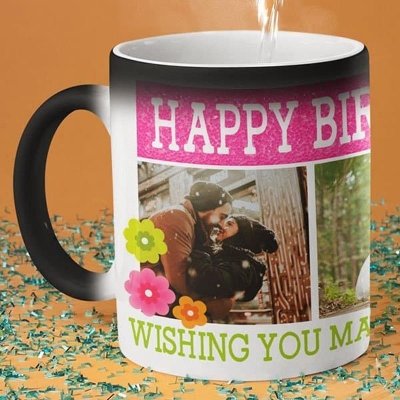 Picture of Magic Coffee Mug Print with Photo, Logo and Text (creat your own) Black