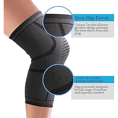 Picture of Professional Knee Brace for Knee Pain Men Women Knee Compression Sleeve Support for Running GYM Workout Sports Joint Pain Relif Black