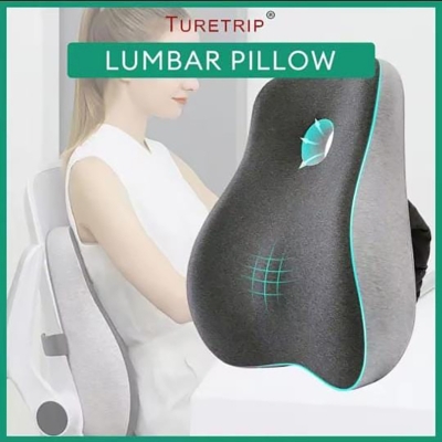 Picture of Back Support for Office Chair, Memory Foam Back Rest for Office Chair, Chair Back Support for Back Pain Relief, for Office/Home Chair & Car Seat, Removable Cover Light Ash