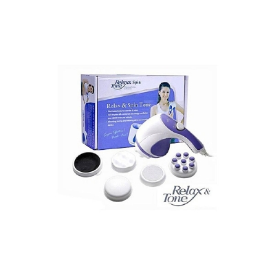Picture of Relax Tone Spin Body Massager With 5 Headers Relax Spin Tone Slimming Lose Weight Burn Fat Full Body Massage Device Blue