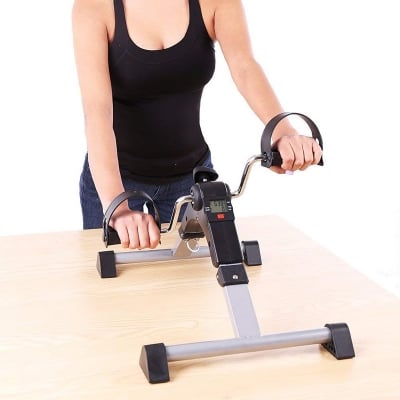 Picture of Fitness BS-MINI Mini Cycle Pedal Exerciser with Adjustable Resistance and Digital Display - For Light Leg and Arm Exercise and Physiotherapy at Home Black