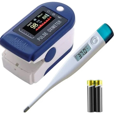 Picture of Pulse Oximeter Fingertip And thermometer Combo Offer Blue