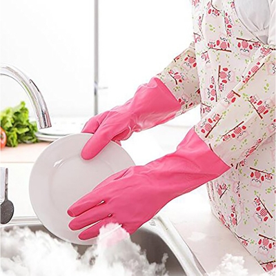 Picture of Reusable Waterproof Household Latex Hand Gloves for Kitchen Dish Washing Laundry Cleaning Gardening and Sanitation 