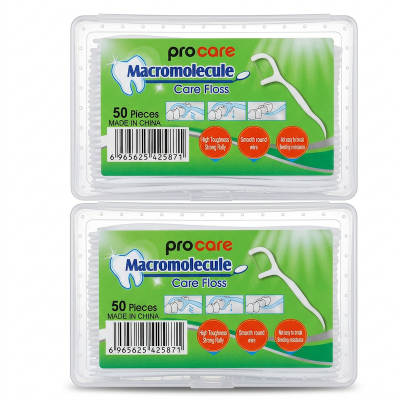 Picture of Procare Macromolecule Dental Floss Pick Toothpick Inner dental Cleaner Tooth Picks-50 pcs 