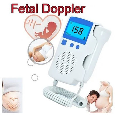 Picture of Medical Fetal Doppler Ultrasound Baby Heartbeat Vascular Pocket Prenatal Detector Home Pregnant Heart Rate Monitor Blue