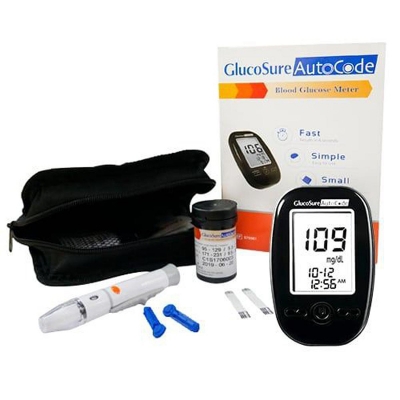 Picture of GlucoSure AutoCode Blood Glucose Monitoring System with 10 Blood Glucose Test Strips 