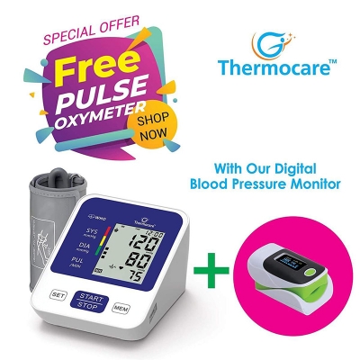 Picture of Electronic Digital Blood Pressure Monitor with FREE Pulse Oximeter Fingertip 