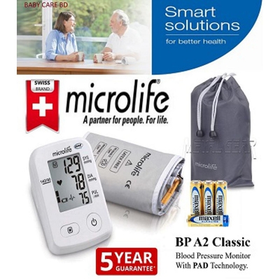 Picture of Auto Blood Pressure Machine - Microlife Digital Blood Pressure Monitor Set White