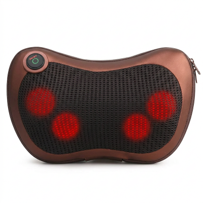Picture of Massage Pillow Shiatsu Neck & Back Massager With Heat Neck And Shoulder Massager With 3D Deep Tissue Kneading Massager Brown