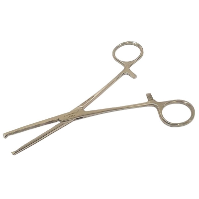 Picture of Clamp Artery Forceps, 1x2 Rat Tooth Tip, Straight, Serrated Jaw, 6" 