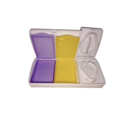 Picture of Portable Pill Cutter Splitter Divide Storage Case Medicine Box White
