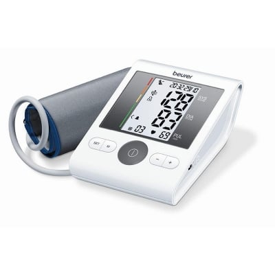 Picture of Beurer BM28 Arm Blood Pressure Monitor With Adaptor Comes With Advance Features, Adjustable Cuff,Risk Indicator,Large LCD Display(White)