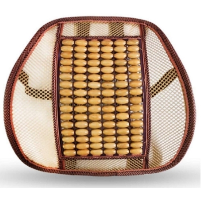 Picture of Mesh Ventilation Wooden Back Rest with Elastic and Belt Support For Car Seat, Office Chairs, home Brown