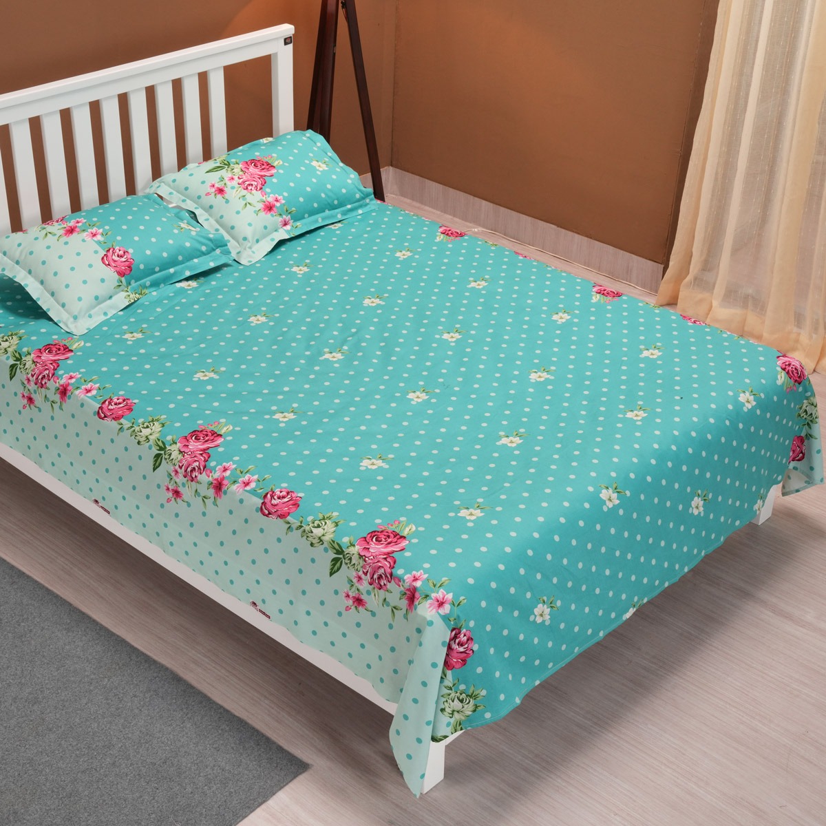 Picture of REGAL Bed Sheet Rose Reverie-315 (Sky Blue)