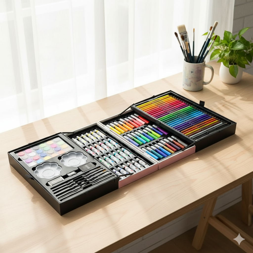 Picture of 145 Pieces Unicorn Art Set Watercolors Crayons Gift Set