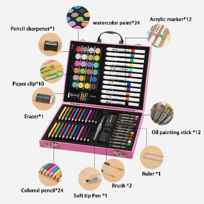 Picture of Unicorn Space Kids Art Set – Coloring, Drawing & Painting Crayons Acrylic Color Gift Set – 88 Pcs