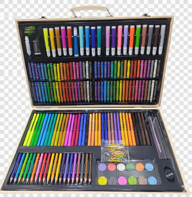 Picture of 220pcs Art Set Wooden Box-Multicolor