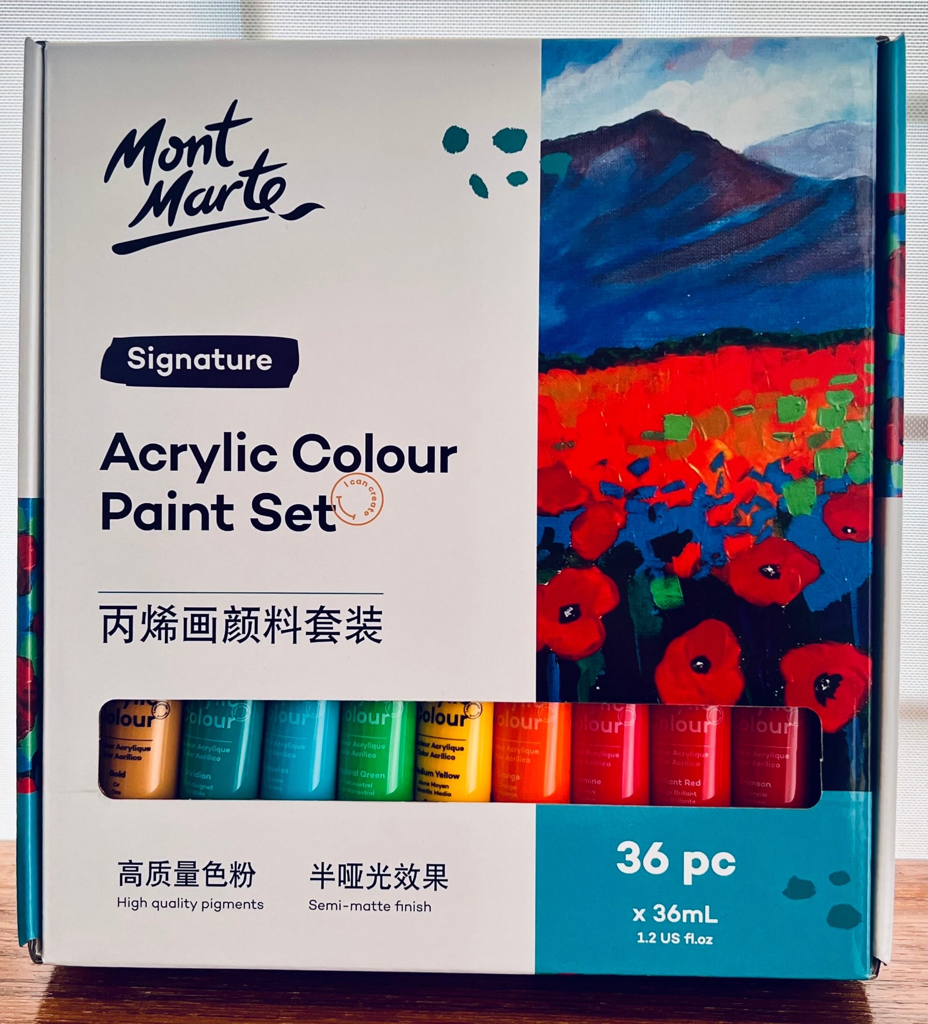 Picture of Mont Marte Signature Acrylic Colour Paint 36Pcs Set 36ml Tubes-Multicolor