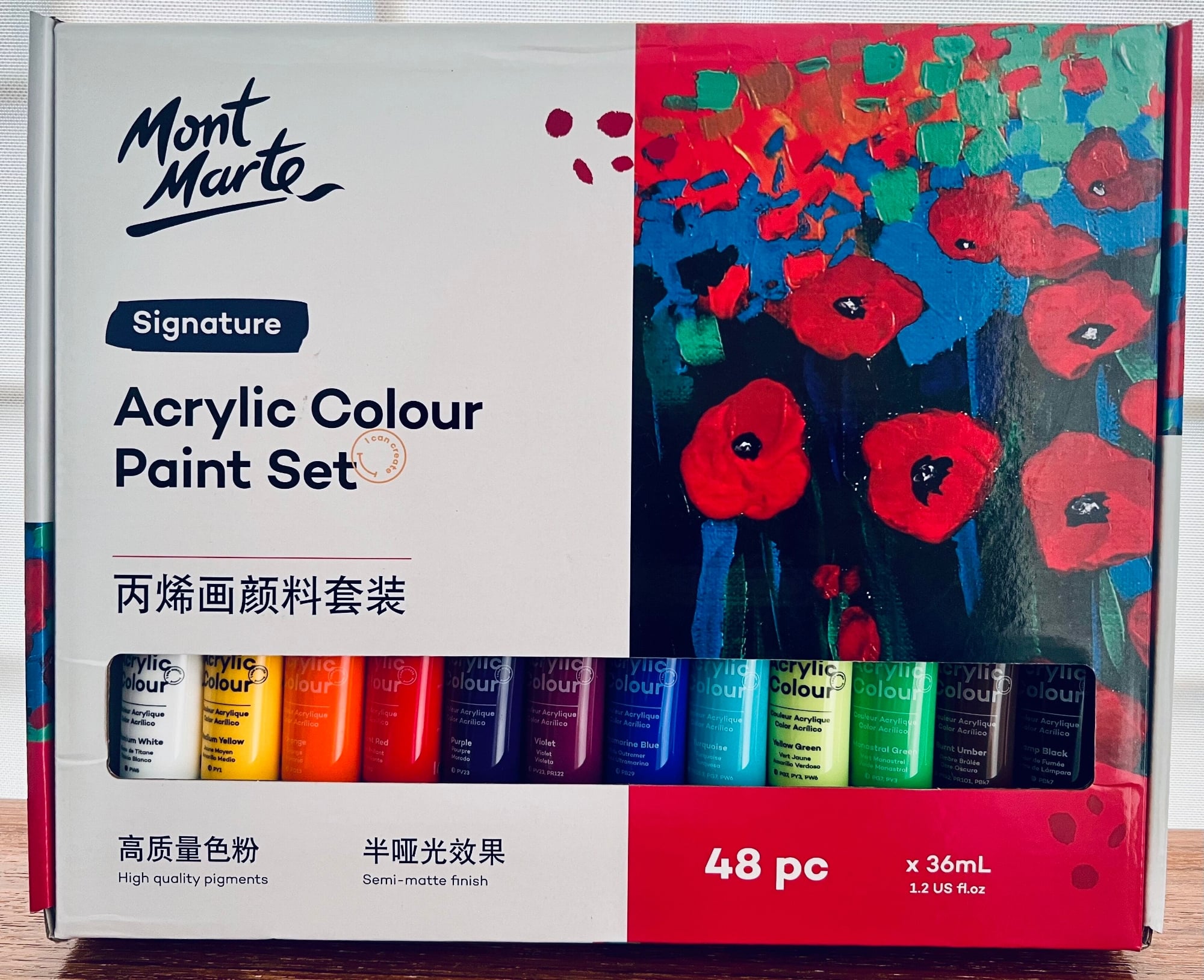 Picture of Mont Marte Signature Acrylic Colour Paint 48pcs Set 36ml Tubes-Multicolor