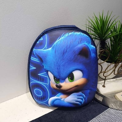 Picture of Sonic Boys 3D Cartoon Mini Backpack, Preschool Baby Bag, Travel Bag, Birthday Gift Bag 12X10inch-Blue