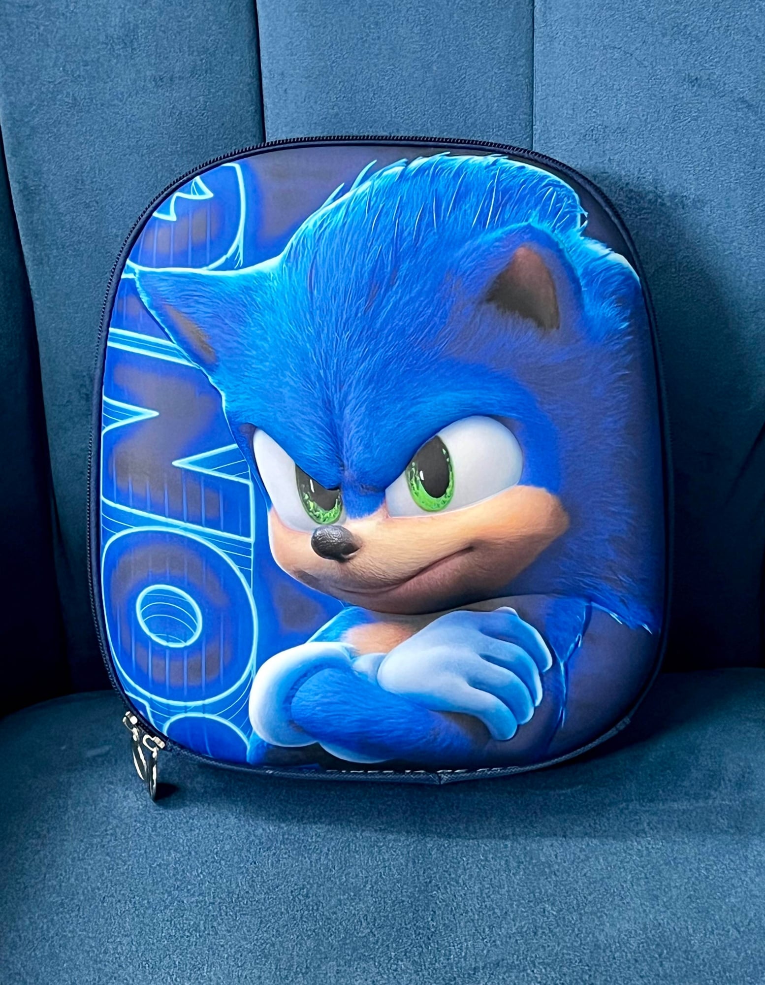 Picture of Sonic Boys 3D Cartoon Mini Backpack, Preschool Baby Bag, Travel Bag, Birthday Gift Bag 12X10inch-Blue
