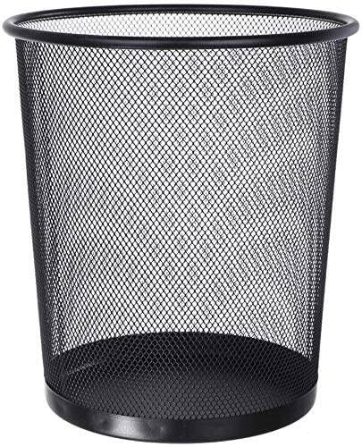 Picture of Iron Net Classical Trash Can, Simple Designed Garbage Can Ash Bin Dust Bin Trash Container for Home Office Kitchen Bathroom - Metal Dustbin-Black