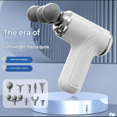 Picture of 3-Head Fascia Gun 9-Head Interchangeable Body Massager Deep Hitting Muscle Relaxation Shoulder, Waist and Back Massager Multicolor