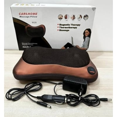 Picture of Massage Pillow For Car And Home Shoulder Back Waist Massage Pillow Black
