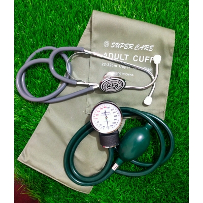 Picture of Super Care Aneroid Sphygmomanometer with Double Head Stethoscope 