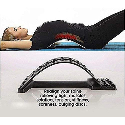 Picture of Lumbar Back Pain Relief Device, Lumbar Back Stretcher, for Lower and Upper Back Massager and Support,Lumbar Support for Office Chair (BACK TOOL, Black)