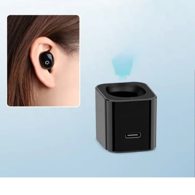 Picture of Digital Wireless Finger Touch Single ear Volume Adjustment Portable designe Axon K-81 CIC Hearing Aid (Black) 