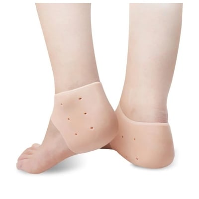 Picture of 2 pieces Heel Protector Protective Sleeve Heel Spur Pads for Relief Plantar Fasciitis Heel Pain Reduce Pressure on Heel 