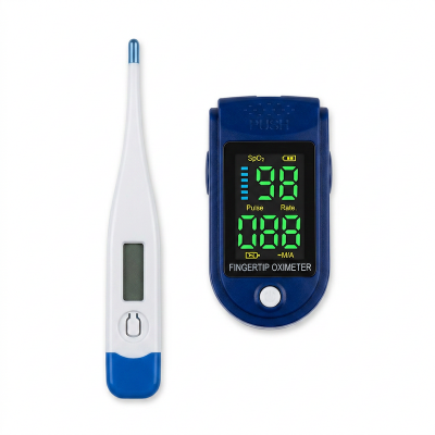 Picture of Pulse Oximeter Fingertip And thermometer Combo Offer Blue