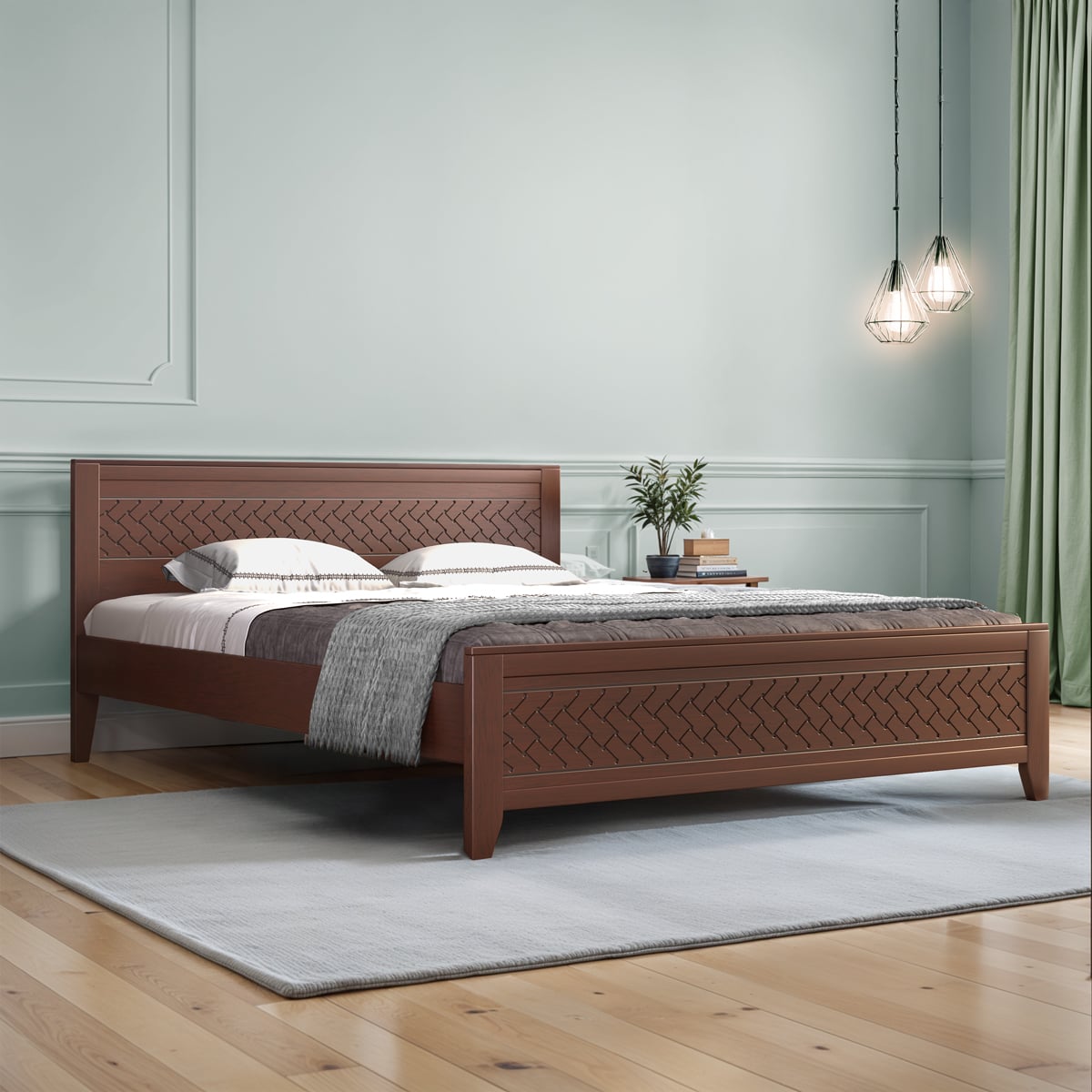 Picture of REGAL Wooden Bed SEMI DOUBLE OLIVIA-BDH-345-3-1-20
